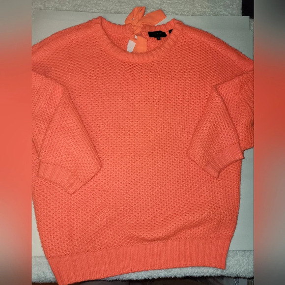 TED BAKER LONDON Avaleen Tuck Chunky Knit Sweater Women's Size Small Orange - Picture 3 of 8